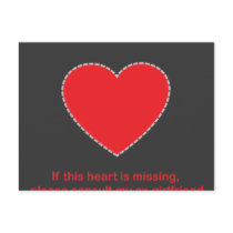 Guys Heart Missing postcards