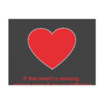 Guys Heart Missing postcards
