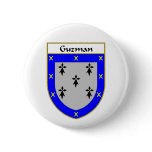 Guzman Coat of Arms/Family Crest Pinback Buttons