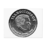 GW BUSH SILVER STOLEN ELECTION COIN  POST CARD postcards