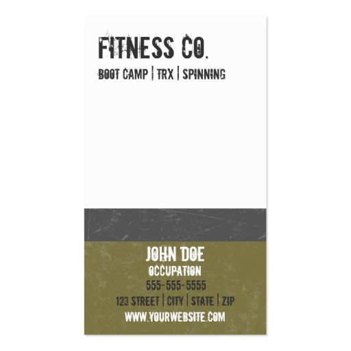 Gym Business Card 10 Class Pass Card (back side)