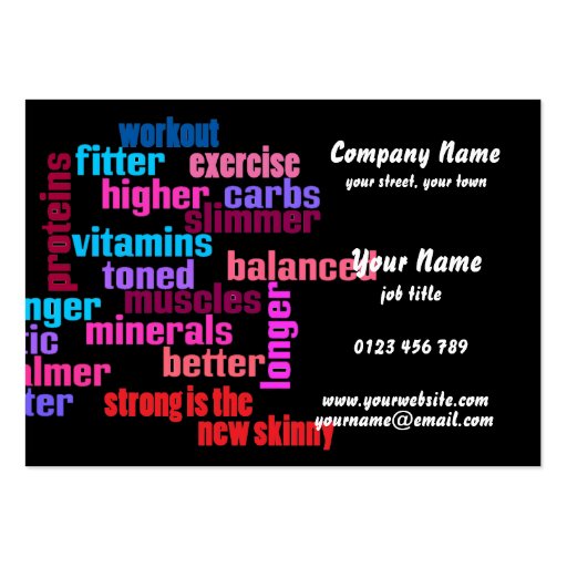gym, sports club or trainer  business card (back side)