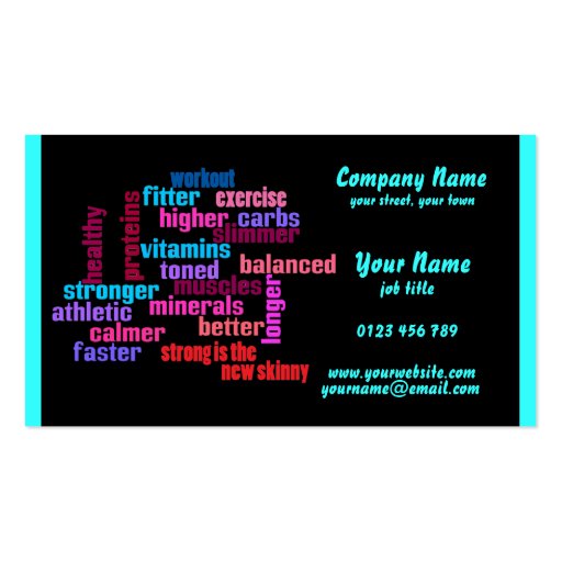 gym, sports club or trainer  business card 2 (back side)