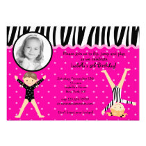 Gymnast Gymnastic Birthday Party Invitations invitations