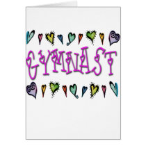 Gymnast hearts greeting cards