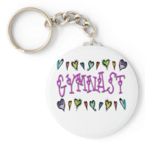 Gymnast hearts key chains
