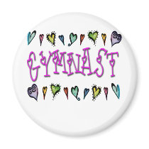 Gymnast hearts fridge magnets