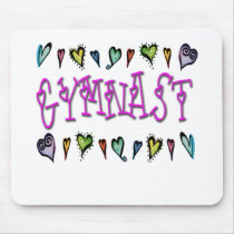 Gymnast hearts mouse pads