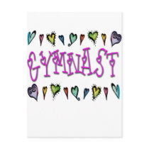 Gymnast hearts postcards