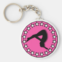 Gymnast in pink keychain