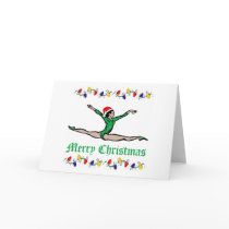 Gymnast Merry Christmas lights cards by SportChick_Store Gymnast Merry Christmas lights cards