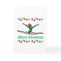 Gymnast Merry Christmas lights cards by SportChick_Store Gymnast Merry Christmas lights cards