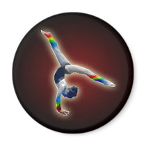 Gymnast on a Rainbow Beam Refrigerator Magnet