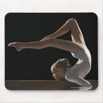 Gymnast on balance beam mouse pad