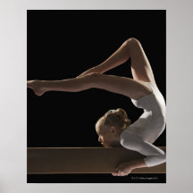 Gymnast on balance beam print