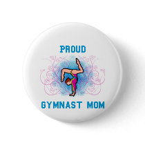 Gymnast Proud Mom buttons by SportChick_Store Gymnast Proud Mom buttons