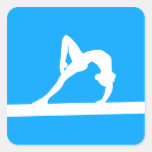 Gymnast Silhouette Sticker Blue