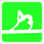 Gymnast Silhouette Sticker Green