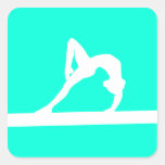 Gymnast Silhouette Sticker Turquoise