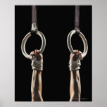 Gymnast swinging from rings 2 posters