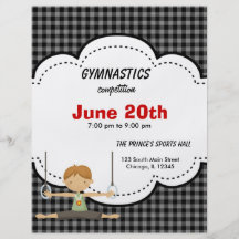 Gymnastic Competition (Black) Personalized Flyer