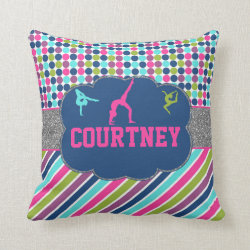 Gymnastic Dance Name Personalized Throw Pillow