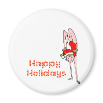 Gymnastic Happy Holidays magnets by SportChick_Store Gymnastic Happy Holidays magnets