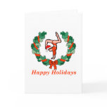 Gymnastic Happy Holidays Wreath Card
