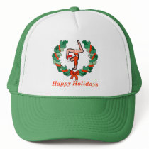 Gymnastic Happy Holidays Wreath hats by SportChick_Store Gymnastic Happy Holidays Wreath hats