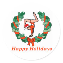 Gymnastic Happy Holidays Wreath stickers by SportChick_Store Gymnastic Happy Holidays Wreath stickers