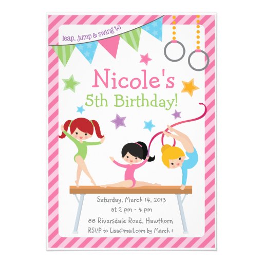 Gymnastic Invitation / Gymnastic Birthday Invite