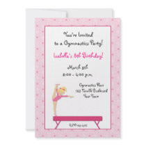 Gymnastic Party, Balance Beam Invitation