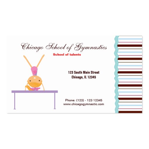 Gymnastic School Business Cards (front side)