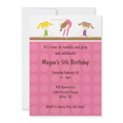 Gymnastics Birthday Party Invitation invitation