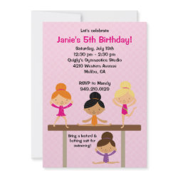 Gymnastics Birthday Party Invitation invitation