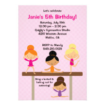 Gymnastics Birthday Party Invitation