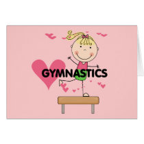 GYMNASTICS - Blond Girl Balance Beam Tshirts Cards