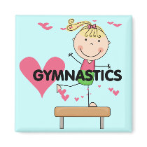 GYMNASTICS - Blond Girl Balance Beam Tshirts Fridge Magnet