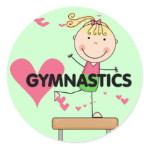 GYMNASTICS - Blond Girl Balance Beam Tshirts Round Sticker