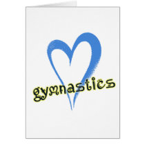 Gymnastics blue heart card