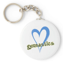 Gymnastics blue heart key chains