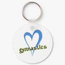 Gymnastics blue heart keychains by KidSports Gymnastics blue heart keychains