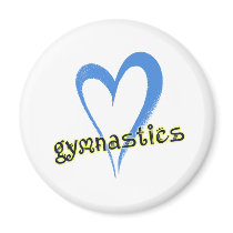 Gymnastics blue heart magnets by KidSports Gymnastics blue heart magnets