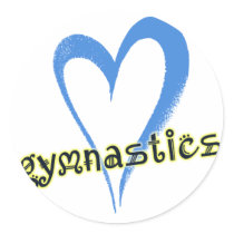 Gymnastics blue heart stickers by KidSports Gymnastics blue heart stickers