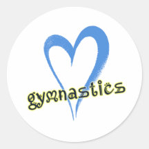 Gymnastics blue heart sticker
