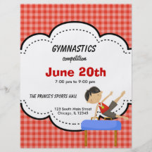 Gymnastics Boy Competition (Red) Flyer Design
