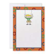 Gymnastics Boy on Rings Invitations - Blonde Hair