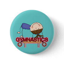 GYMNASTICS - Brunette Girl Balance Beam t-shirts Pins
