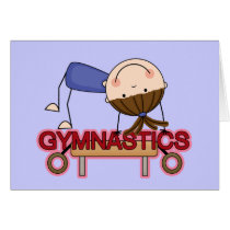 GYMNASTICS - Brunette Girl Balance Beam t-shirts Card