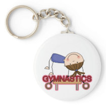 GYMNASTICS - Brunette Girl Balance Beam t-shirts Key Chains